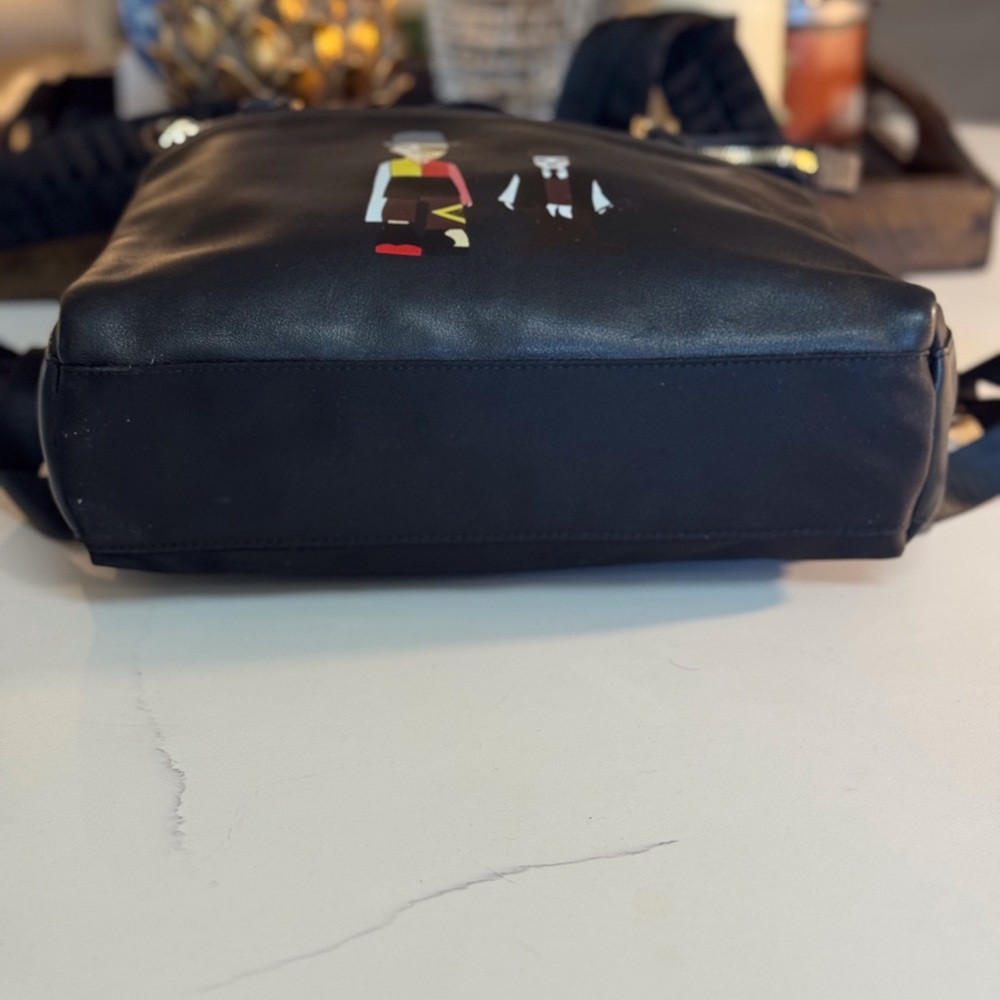 🖤 JIVIVIL  CHARLIE CHAPLIN BLACK LEATHER AND NYLON BACK PACK! - Picture 13 of 14